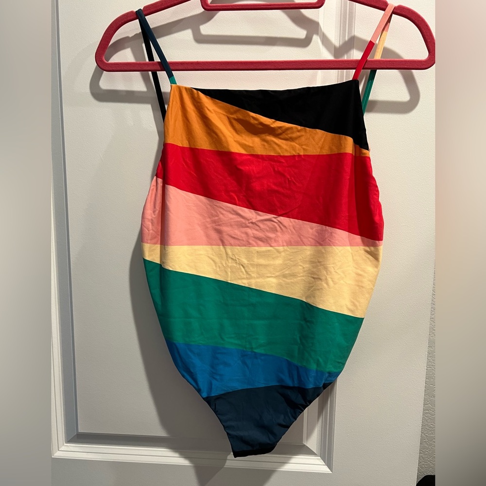 Billabong multi-color one piece swimsuit. Size large. Worn once